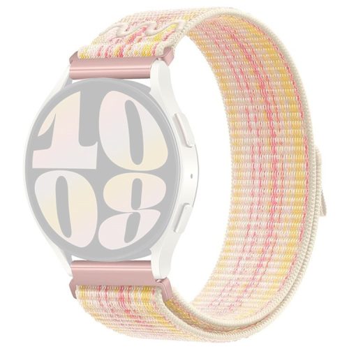 KALEBOL KLB-NLHH-002 For Samsung Galaxy Watch3 45mm / Huawei Watch GT4 46mm Nylon Band 22mm Watch Strap - Starlight+Pink