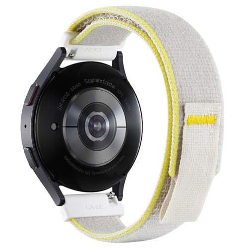 KALEBOL KLB-YJNLHH-001 For Samsung Galaxy Watch6 / Watch6 Classic Nylon Straps 20mm Watch Band Loop Fastener - Yellow+Beige