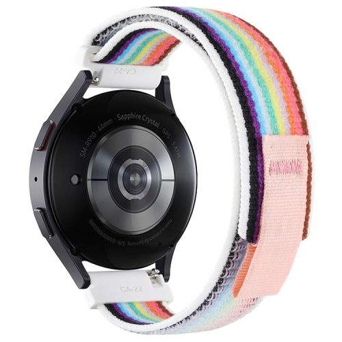 KALEBOL KLB-YJNLHH-001 for Samsung Galaxy Watch3 45mm / Huawei Watch GT4 46mm Wristband Sport Strap 22mm - White Rainbow