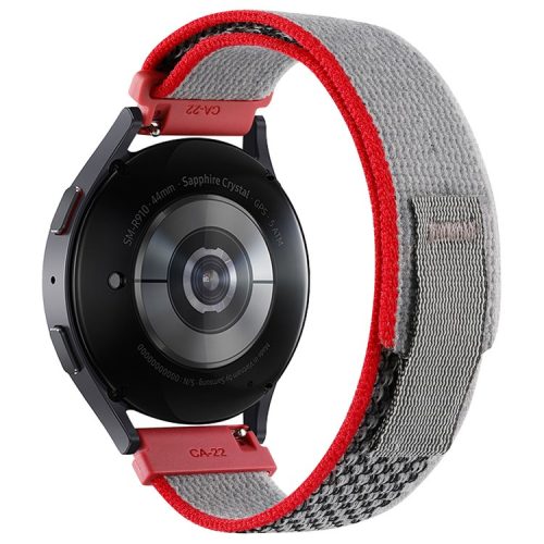 KALEBOL KLB-YJNLHH-001 for Samsung Galaxy Watch3 45mm / Huawei Watch GT4 46mm Wristband Sport Strap 22mm - Red+Grey