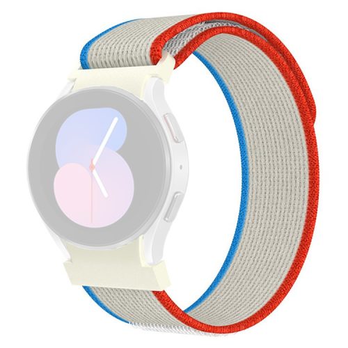 KALEBOL KLB-YJNLHH-001 for Samsung Galaxy Watch FE 40mm / Watch4 / Watch 5 / Watch6 Nylon Band Loop Wristband - Grey+Blue+Red