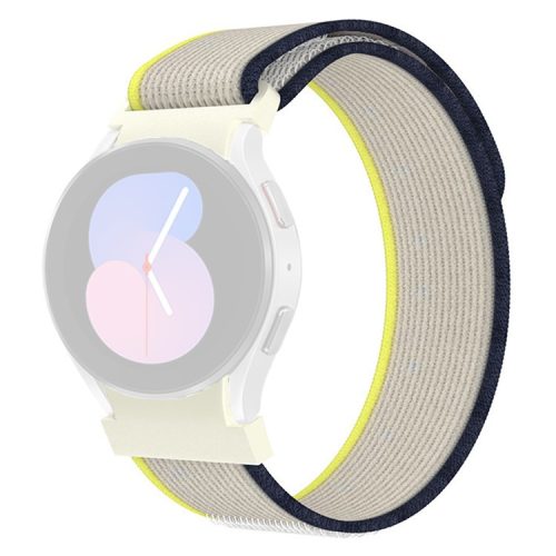 KALEBOL KLB-YJNLHH-001 for Samsung Galaxy Watch FE 40mm / Watch4 / Watch 5 / Watch6 Nylon Band Loop Wristband - Grey+Blue+Yellow