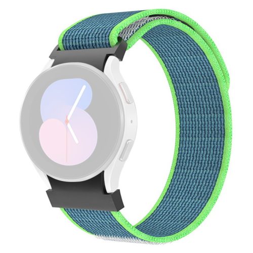 KALEBOL KLB-YJNLHH-001 for Samsung Galaxy Watch FE 40mm / Watch4 / Watch 5 / Watch6 Nylon Band Loop Wristband - Dark Green+Blue