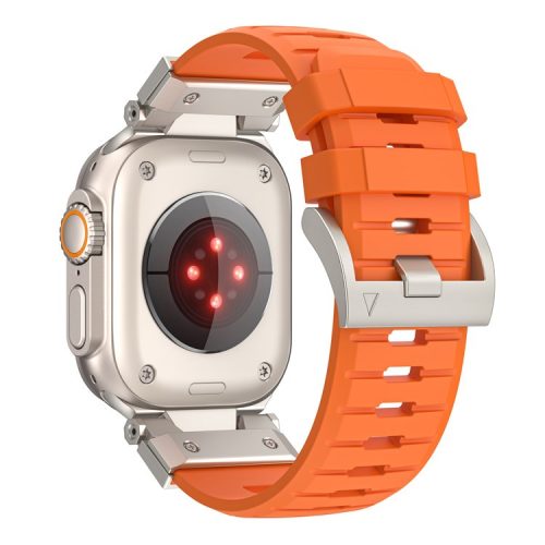 Fluorine Rubber Strap for Apple Watch 10 46mm / Ultra 2 / Ultra 49mm / 9 8 7 45mm / SE (2023) SE (2022) SE 6 5 4 44mm / 3 2 1 42mm Wrist Band - Orange