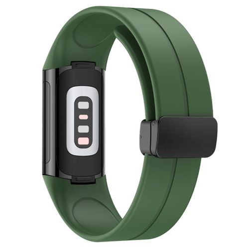 For Fitbit Charge 5 / Charge 6 Watch Strap Magnetic Silicone Band - Green