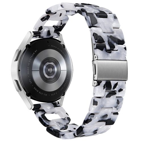 For Huawei Watch 2 / GT 2 42mm / GT 3 42mm D-Shape Strap Resin Smart Watch Band - Black+White