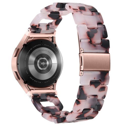 Resin Strap for Samsung Galaxy Watch6 40mm / 44mm / Watch6 Classic 43mm / 47mm D-Shape Bracelet Watchband - Pink+Black