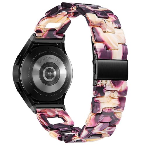 Resin Strap for Samsung Galaxy Watch6 40mm / 44mm / Watch6 Classic 43mm / 47mm D-Shape Bracelet Watchband - Glitter Purple