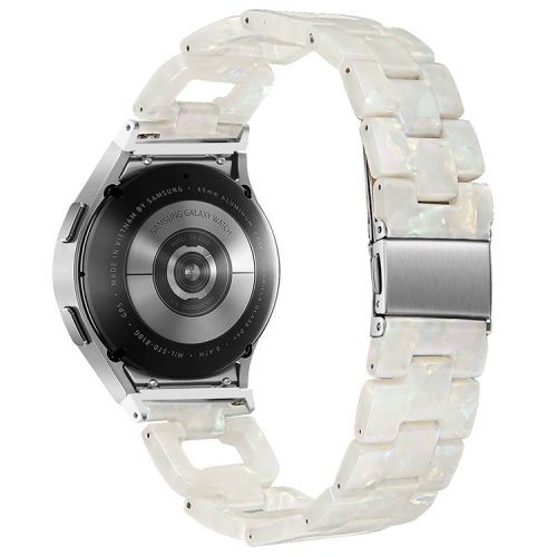 Resin Strap for Samsung Galaxy Watch6 40mm / 44mm / Watch6 Classic 43mm / 47mm D-Shape Bracelet Watchband - Fluorescence White