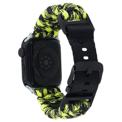 For Apple Watch 10 46mm / Ultra 2 / Ultra 49mm / 9 8 7 45mm / SE (2023) SE (2022) SE 6 5 4 44mm / 3 2 1 42mm Camo Braided Watch Strap - Yellow+Black