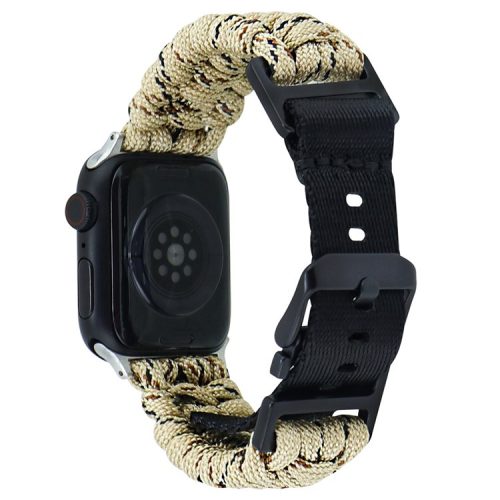 For Apple Watch 10 46mm / Ultra 2 / Ultra 49mm / 9 8 7 45mm / SE (2023) SE (2022) SE 6 5 4 44mm / 3 2 1 42mm Camo Braided Watch Strap - Khaki