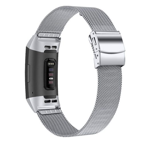 Compatible with Fitbit Charge 3 / 4 / 3 SE Anti-Collision Stainless Steel Metal Watch Band - Silver