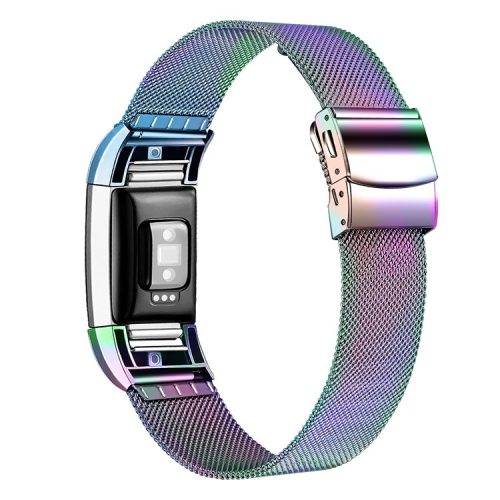 Watch Strap for Fitbit Charge 2 Stainless Steel Milanese Bracelet Band - Multi-color