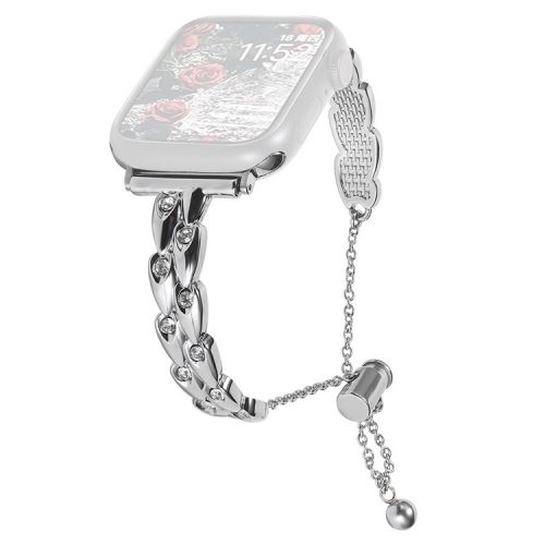 For Apple Watch 10 46mm / Ultra 2 / Ultra 49mm / 9 8 7 45mm / SE (2023) SE (2022) SE 6 5 4 44mm / 3 2 1 42mm Band Adjustable Bracelet Strap - Silver