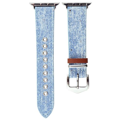 For Apple Watch 10 46mm / Ultra 2 / Ultra 49mm / 9 8 7 45mm / SE (2023) SE (2022) SE 6 5 4 44mm / 3 2 1 42mm Denim Wrist Strap - Baby Blue