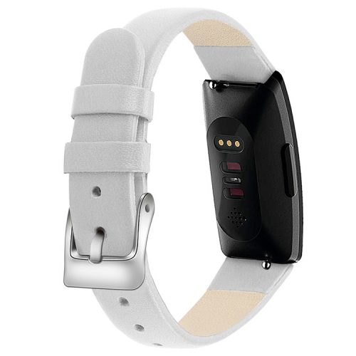 For Fitbit Inspire / Inspire HR Watch Band Matte Imprinted Pattern Replacement Wrist Strap - S / White