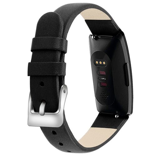 For Fitbit Inspire / Inspire HR Watch Band Matte Imprinted Pattern Replacement Wrist Strap - S / Black