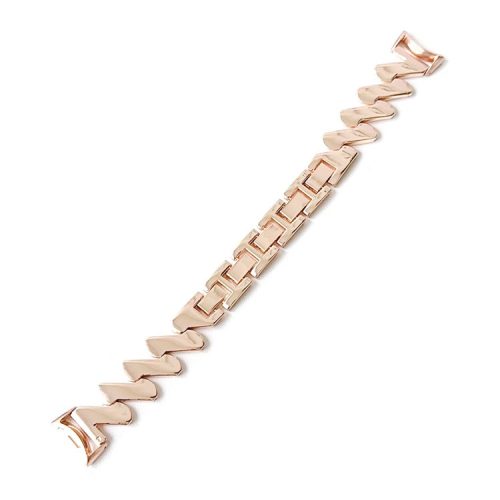 For Xiaomi Mi Band 9 NFC / Mi Band 9 / Smart Band 8 NFC / Smart Band 8 / Band 7 / 6 / 5 Watch Strap Zinc Alloy Wave Design Wristband - Rose Gold