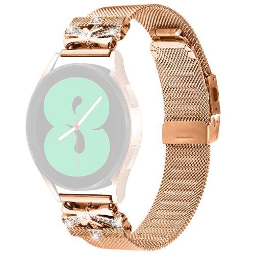 For Huawei Watch 2 / GT 2 42mm / GT 3 42mm Stylish Stainless Steel Silver 20mm Watch Strap Band - Rose Gold