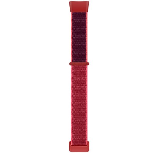 For Fitbit Charge 5 / 6 Nylon Strap Quick Release Sport Watch Band - Red / Red