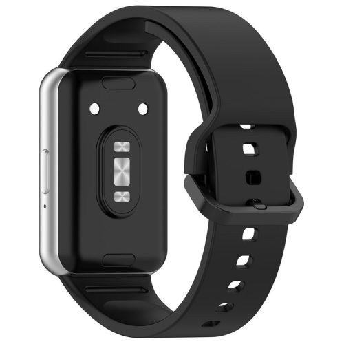 For Samsung Galaxy Fit3 (SM-R390) Watch Bracelet Soft Silicone Strap with Flat Buckle - Black