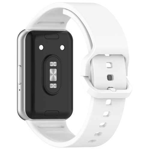 For Samsung Galaxy Fit3 (SM-R390) Watch Bracelet Soft Silicone Strap with Flat Buckle - White