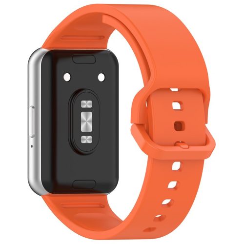 For Samsung Galaxy Fit3 (SM-R390) Watch Bracelet Soft Silicone Strap with Flat Buckle - Orange