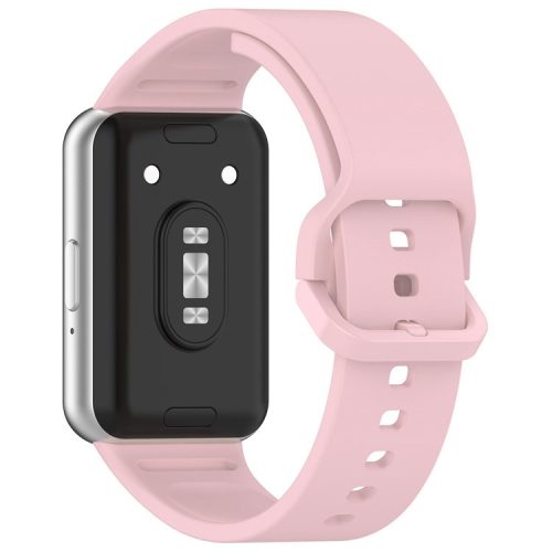 For Samsung Galaxy Fit3 (SM-R390) Watch Bracelet Soft Silicone Strap with Flat Buckle - Pink