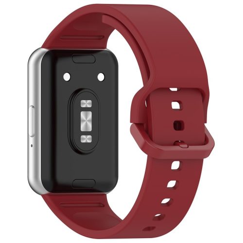 For Samsung Galaxy Fit3 (SM-R390) Watch Bracelet Soft Silicone Strap with Flat Buckle - Dark Red