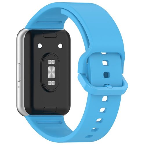 For Samsung Galaxy Fit3 (SM-R390) Watch Bracelet Soft Silicone Strap with Flat Buckle - Sky Blue