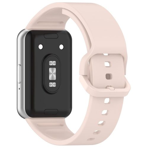 For Samsung Galaxy Fit3 (SM-R390) Watch Bracelet Soft Silicone Strap with Flat Buckle - Light Pink