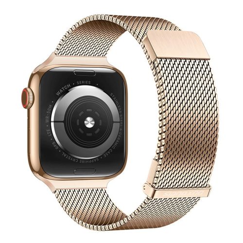 DUX DUCIS Milanese Pro Series Band for Apple Watch Series 10 42mm / 9 8 7 41mm / SE (2023) SE (2022) SE 6 5 4 40mm / 3 2 1 38mm Mesh Straps Magnetic - Gold