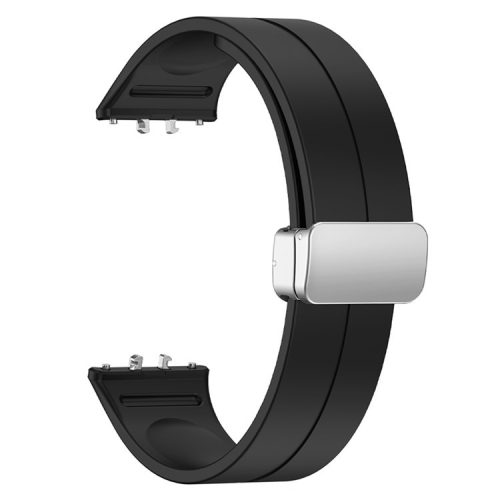 For Samsung Galaxy Fit3 Replacement Wrist Band Soft Silicone Watch Band with Magnetic Folding Buckle - Black