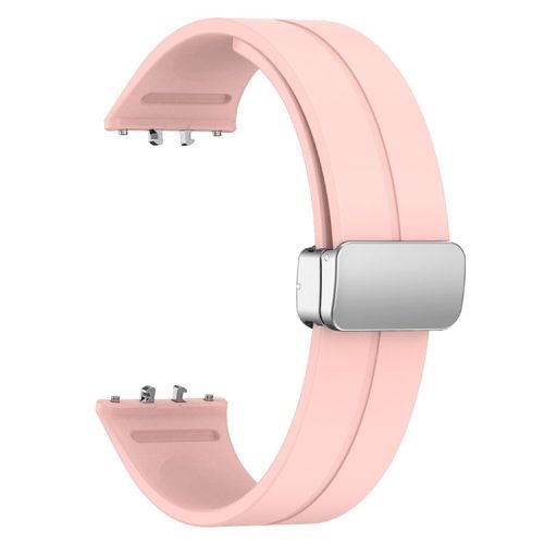 For Samsung Galaxy Fit3 Replacement Wrist Band Soft Silicone Watch Band with Magnetic Folding Buckle - Pink