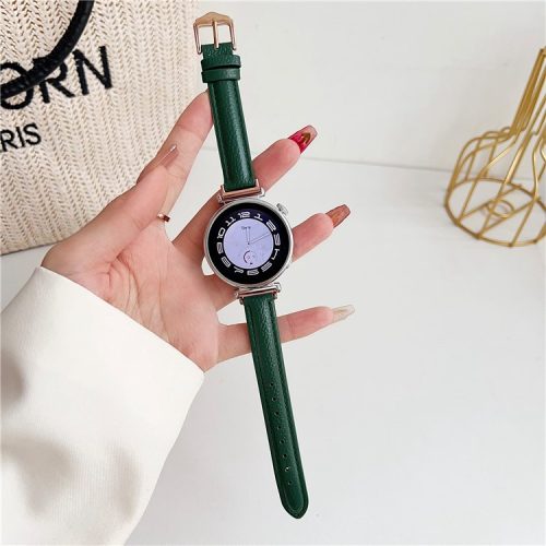 For Asus ZenWatch 3 WI503Q / ZenWatch 2 WI502Q / Huawei Watch GT 4 41mm PU Leather Strap 18mm Watch Band - Green