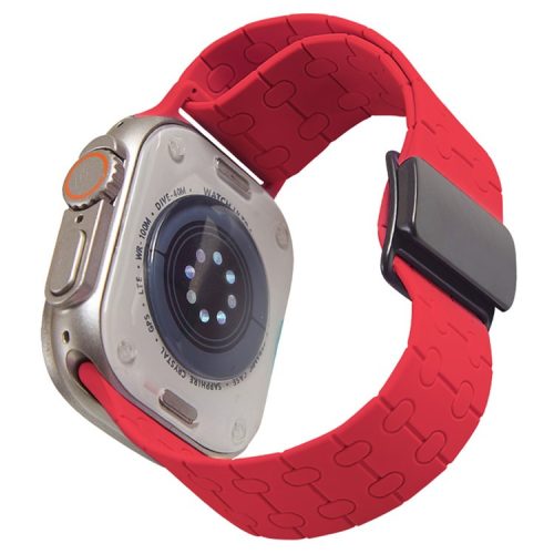 For Apple Watch 10 46mm / Ultra 2 / Ultra 49mm / 9 8 7 45mm / SE (2023) SE (2022) SE 6 5 4 44mm / 3 2 1 42mm Liquid Silicone Strap - Red