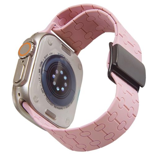 For Apple Watch 10 46mm / Ultra 2 / Ultra 49mm / 9 8 7 45mm / SE (2023) SE (2022) SE 6 5 4 44mm / 3 2 1 42mm Liquid Silicone Strap - Pink