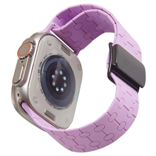 For Apple Watch 10 46mm / Ultra 2 / Ultra 49mm / 9 8 7 45mm / SE (2023) SE (2022) SE 6 5 4 44mm / 3 2 1 42mm Liquid Silicone Strap - Purple