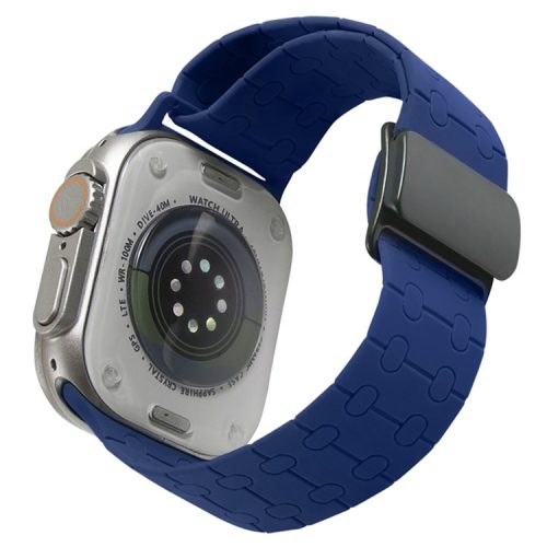 For Apple Watch 10 46mm / Ultra 2 / Ultra 49mm / 9 8 7 45mm / SE (2023) SE (2022) SE 6 5 4 44mm / 3 2 1 42mm Liquid Silicone Strap - Midnight Blue