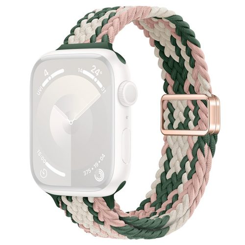 Watch Strap for Apple Watch Series 10 42mm / 9 8 7 41mm / SE (2023) SE (2022) SE 6 5 4 40mm / 3 2 1 38mm Watch Band with Magnetic Buckle - Pink+Starlight+Green