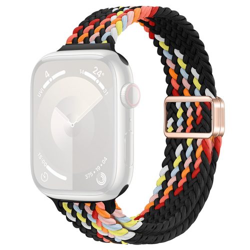 Watch Strap for Apple Watch Series 10 42mm / 9 8 7 41mm / SE (2023) SE (2022) SE 6 5 4 40mm / 3 2 1 38mm Watch Band with Magnetic Buckle - Black Rainbow