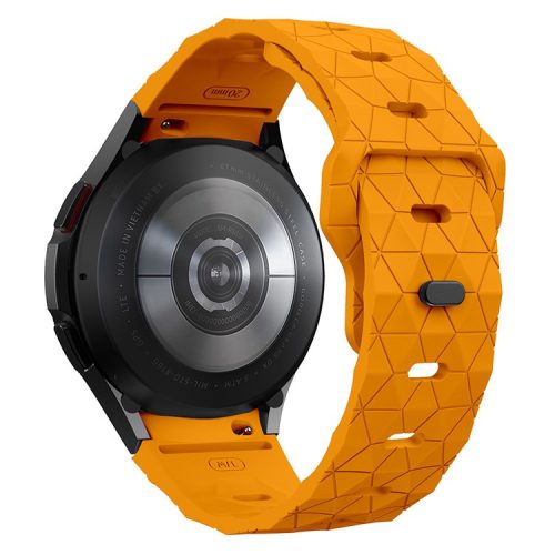 KALEBOL KLB-ZQWFKGJ-001 For Samsung Galaxy Watch FE 40mm / Watch 4 / 5 / 6 Football Pattern Silicone Watch Strap Band - Dark Yellow