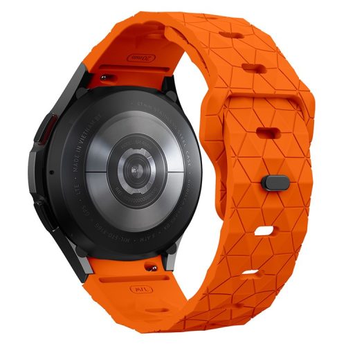 KALEBOL KLB-ZQWFKGJ-001 For Samsung Galaxy Watch FE 40mm / Watch 4 / 5 / 6 Football Pattern Silicone Watch Strap Band - Orange