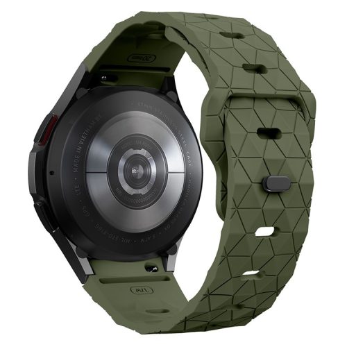 KALEBOL KLB-ZQWFKGJ-001 For Samsung Galaxy Watch FE 40mm / Watch 4 / 5 / 6 Football Pattern Silicone Watch Strap Band - Army Green