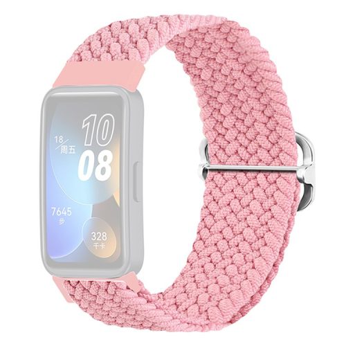 KALEBOL KLB-BZNL-001 For Huawei Band 8 / Band 8 NFC / Band 9 / Band 9 NFC Strap Adjustable Braided Nylon Watch Band - Pink