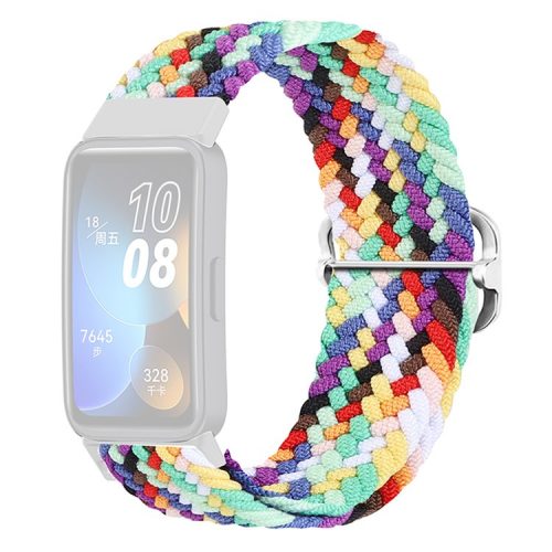 KALEBOL KLB-BZNL-001 For Huawei Band 8 / Band 8 NFC / Band 9 / Band 9 NFC Strap Adjustable Braided Nylon Watch Band - Rainbow