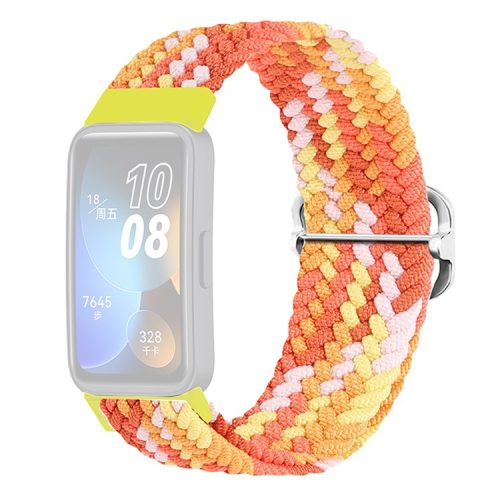 KALEBOL KLB-BZNL-001 For Huawei Band 8 / Band 8 NFC / Band 9 / Band 9 NFC Strap Adjustable Braided Nylon Watch Band - Colorful Orange