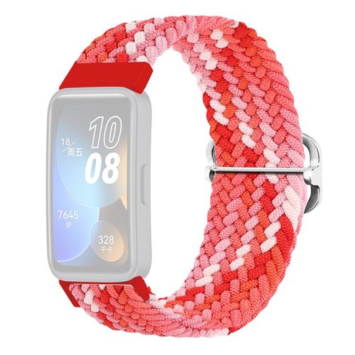 KALEBOL KLB-BZNL-001 For Huawei Band 8 / Band 8 NFC / Band 9 / Band 9 NFC Strap Adjustable Braided Nylon Watch Band - Colorful Red