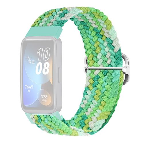 KALEBOL KLB-BZNL-001 For Huawei Band 8 / Band 8 NFC / Band 9 / Band 9 NFC Strap Adjustable Braided Nylon Watch Band - Colorful Green