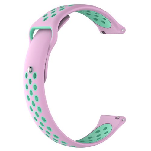 KALEBOL KLB-SSGJ-004 For Samsung Gear S3 Classic / Gear S3 Frontier / Huawei Watch 4 Silicone Wrist Strap - Pink+Teal Green